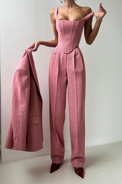 DOLCE | Conjunto de três peças com americana cruzada