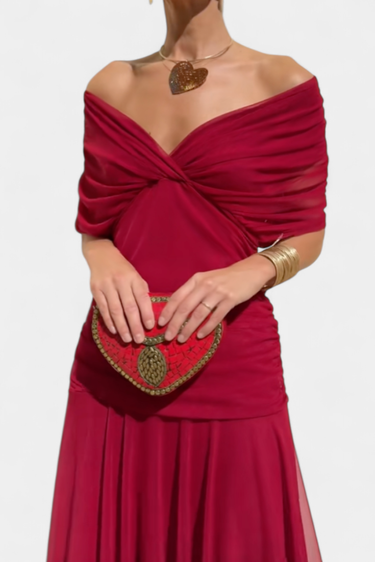 Alondra - Vestido longo Alondra com estampa floral e decote em V