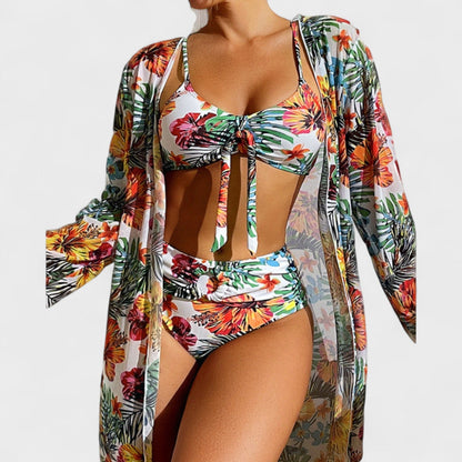 Glenda – Conjunto Floral de Bikini e Top