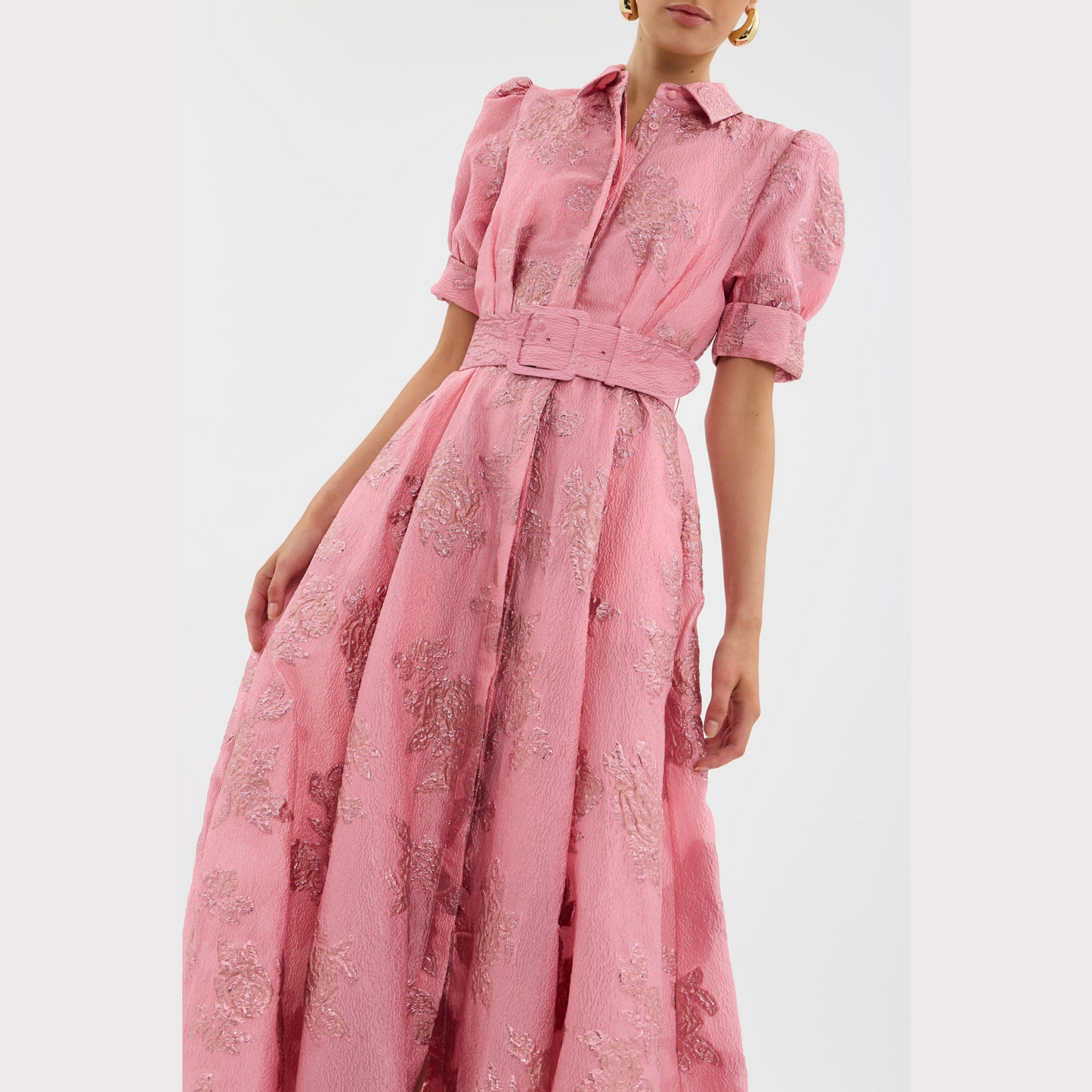 Beatrice™ | Vestido rosa com mangas bufantes