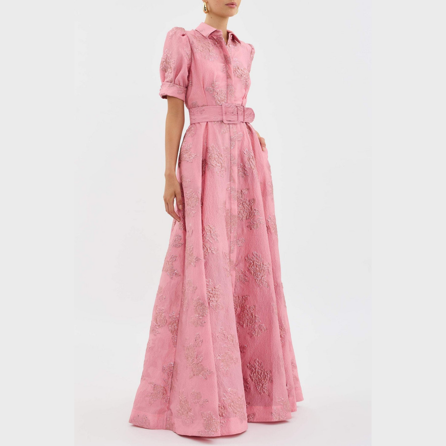 Beatrice™ | Vestido rosa com mangas bufantes