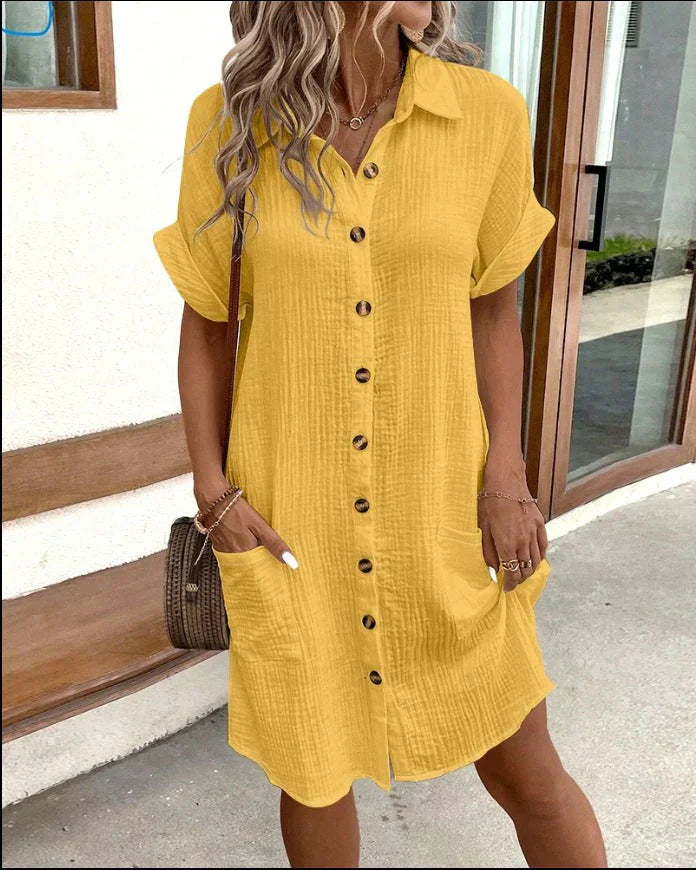 Renata™ - Vestido polo oversized em tecido