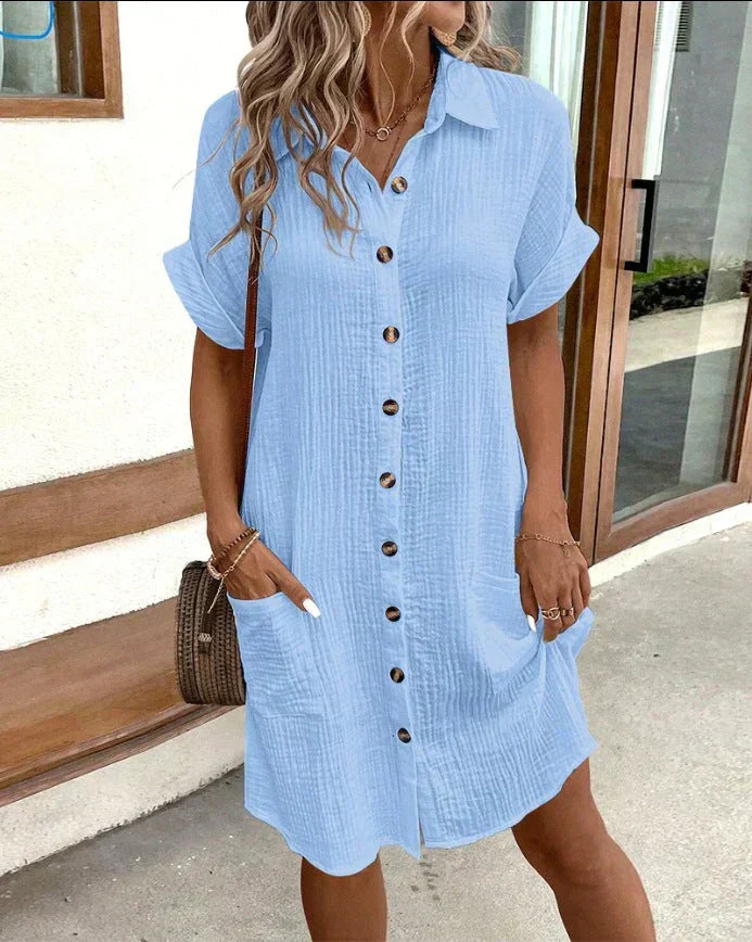 Renata™ - Vestido polo oversized em tecido