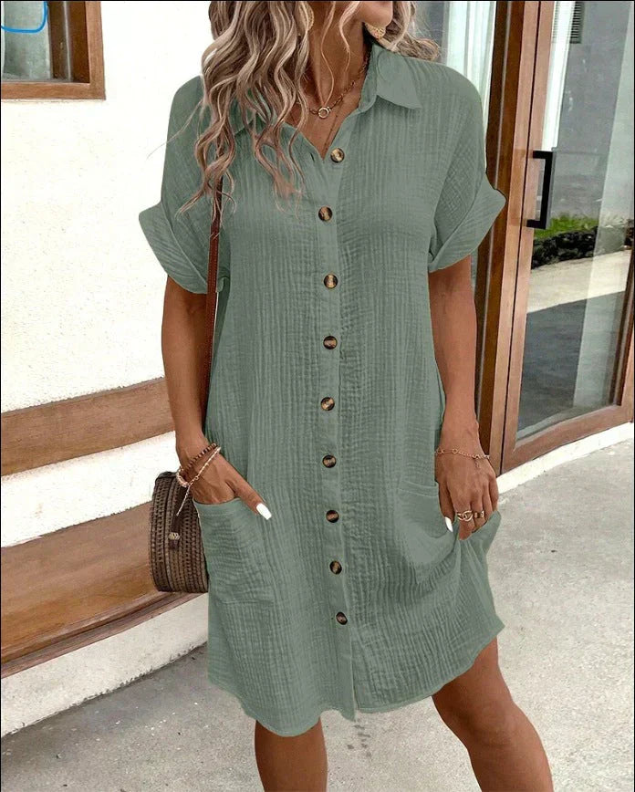 Renata™ - Vestido polo oversized em tecido