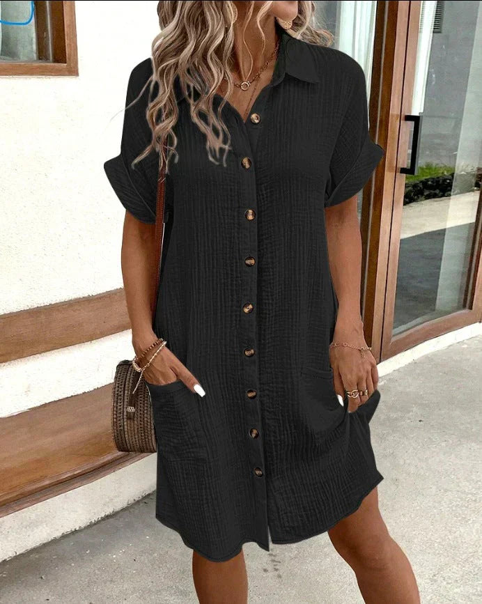 Renata™ - Vestido polo oversized em tecido