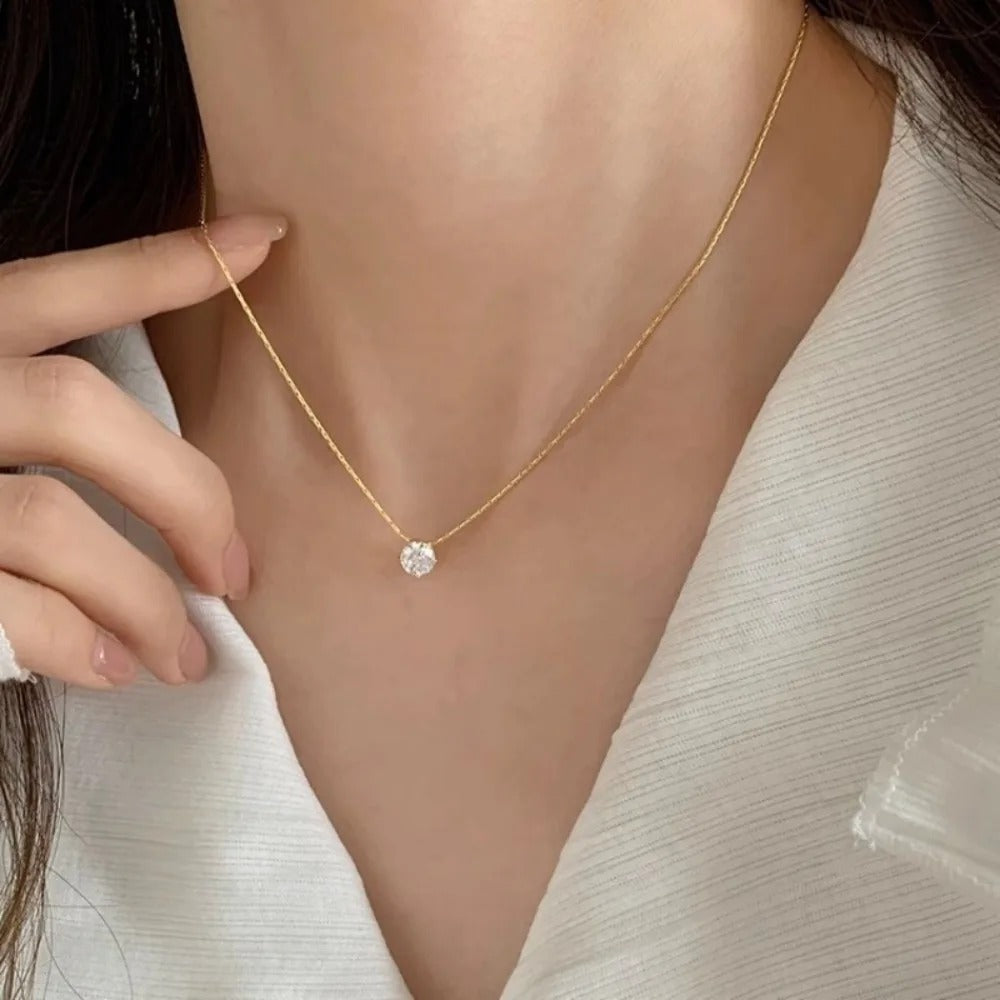 Colar de pedras de moissanite Cléa