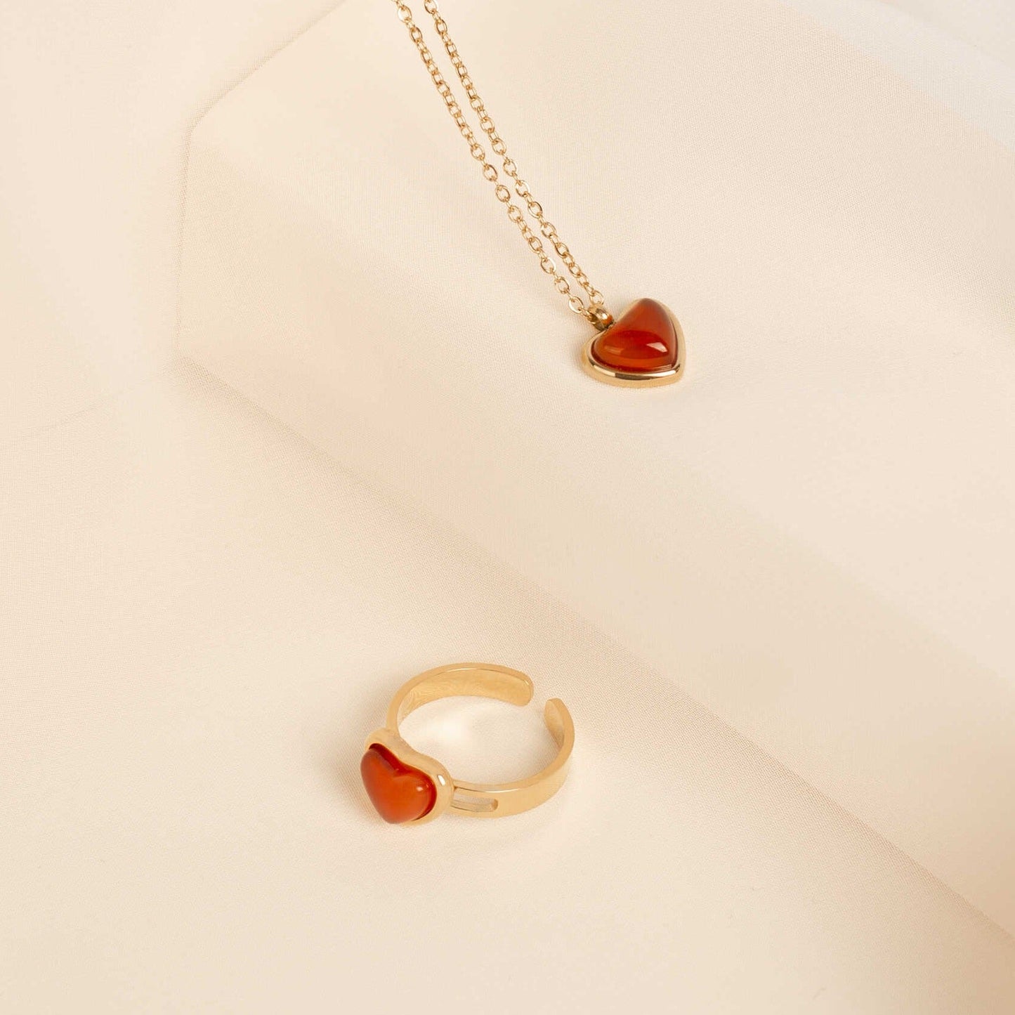 Colar Cornalina + Hoje Grátis Anel Cornalina 18K
