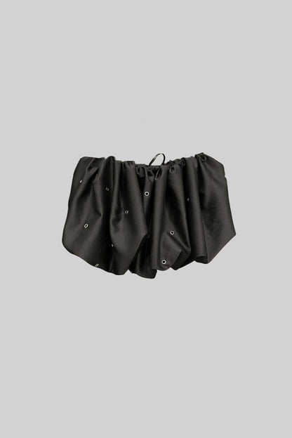 Saia Puff com Apliques Redondos - Preto