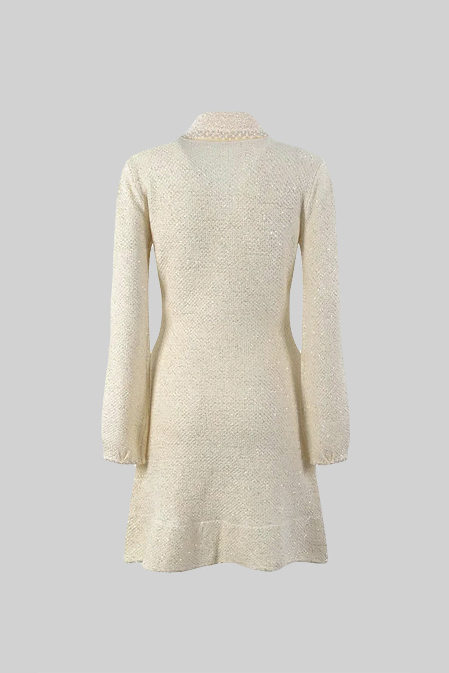Vestido de malha texturizada - Ivoire