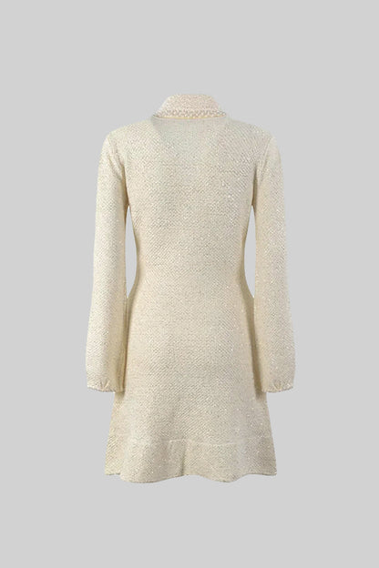 Vestido de malha texturizada - Ivoire