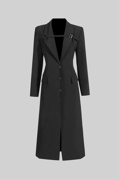 Casaco Trench Com Acento de Cintura - Preto