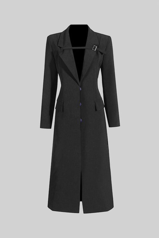 Casaco Trench Com Acento de Cintura - Preto