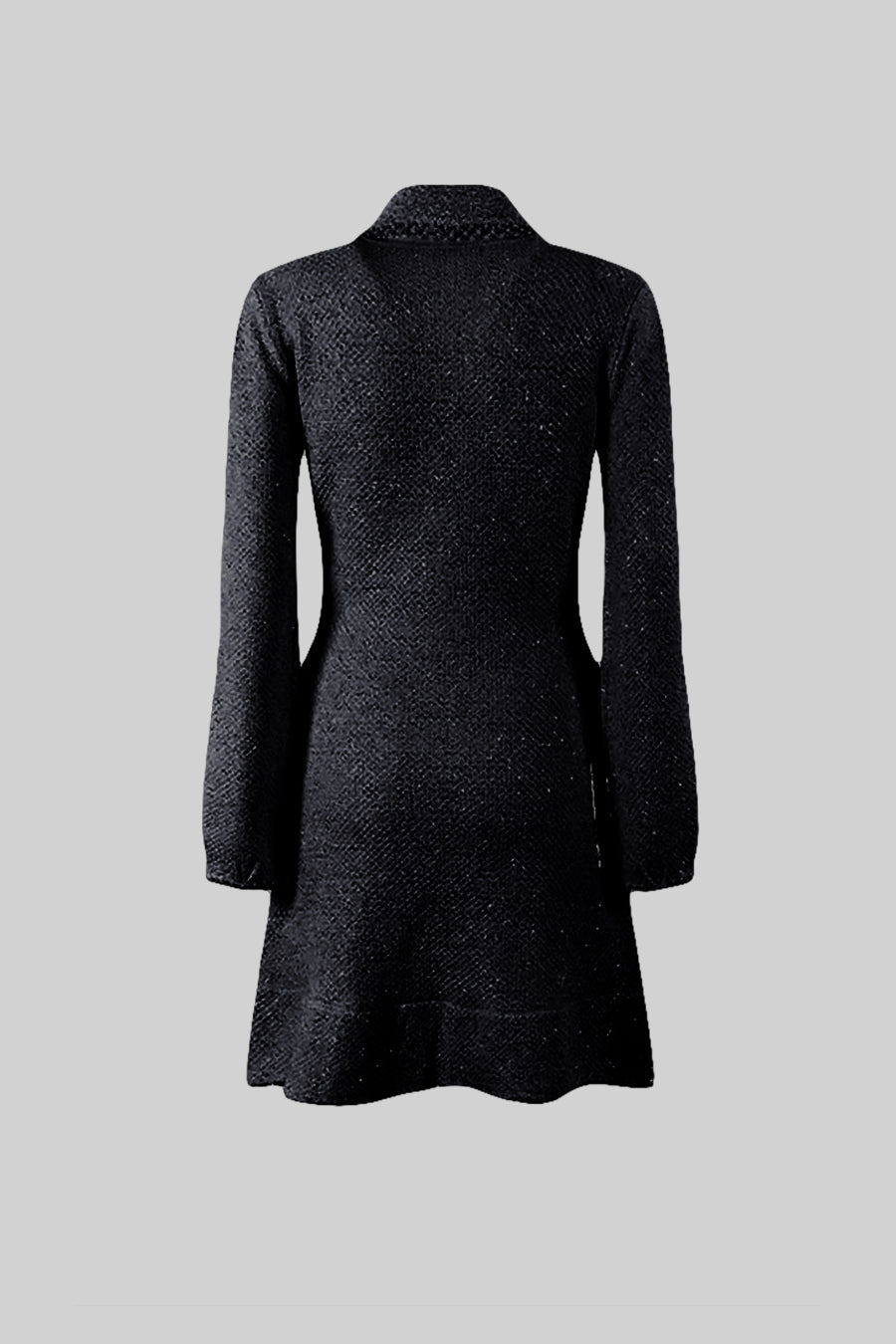 Vestido texturizado de malha - Preto