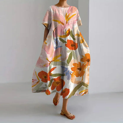 ISLA - VESTIDO COM ESTAMPA FLORAL E DECOTE EM V