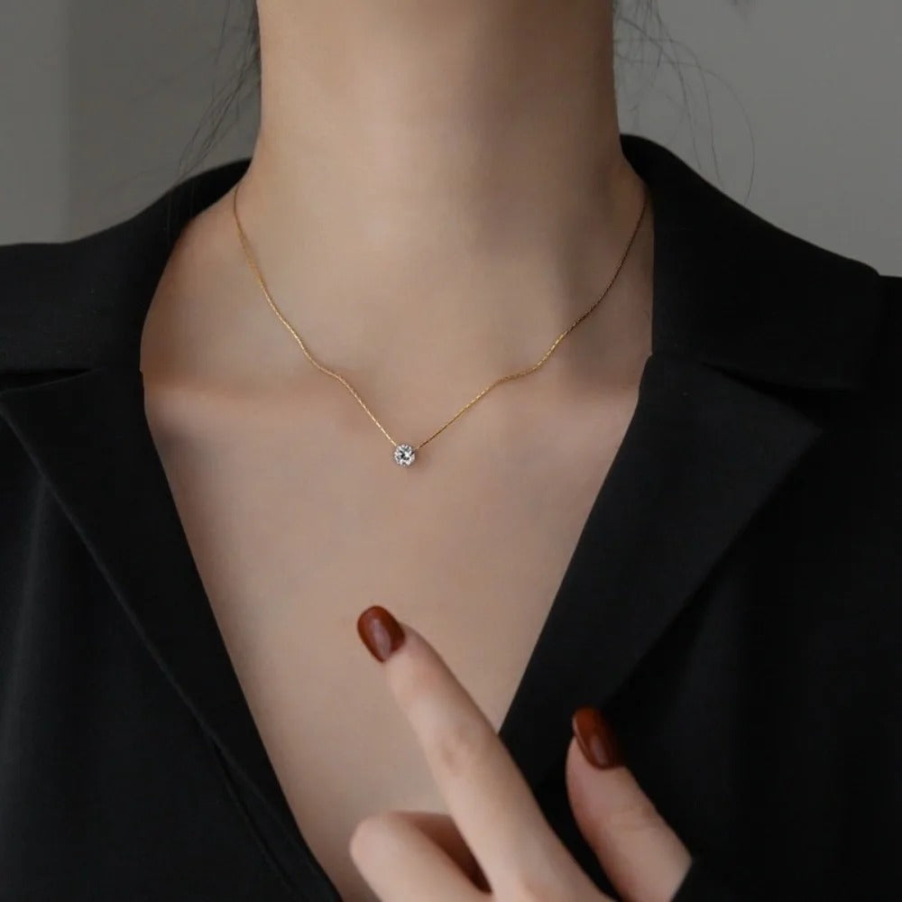 Colar de pedras de moissanite Cléa