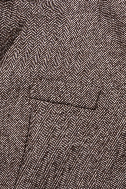 Conjunto de Flores em Dois Peças com Padrão Chevron - Castanho