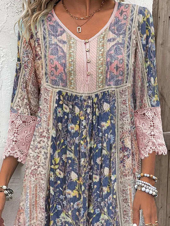 Mirabel | Vestido Boho com Detalhes em Renda