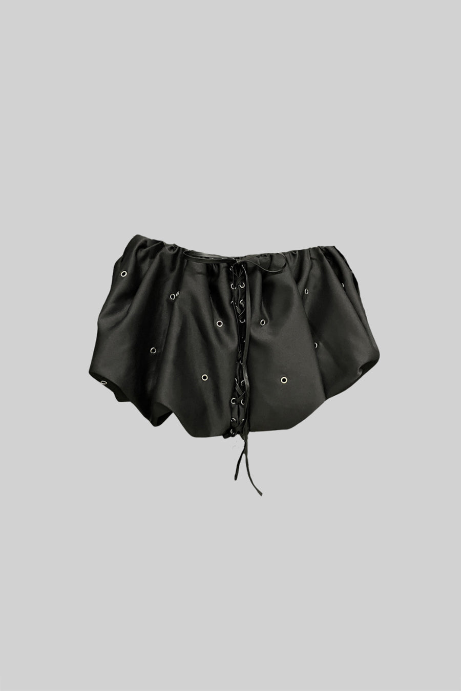 Saia Puff com Apliques Redondos - Preto