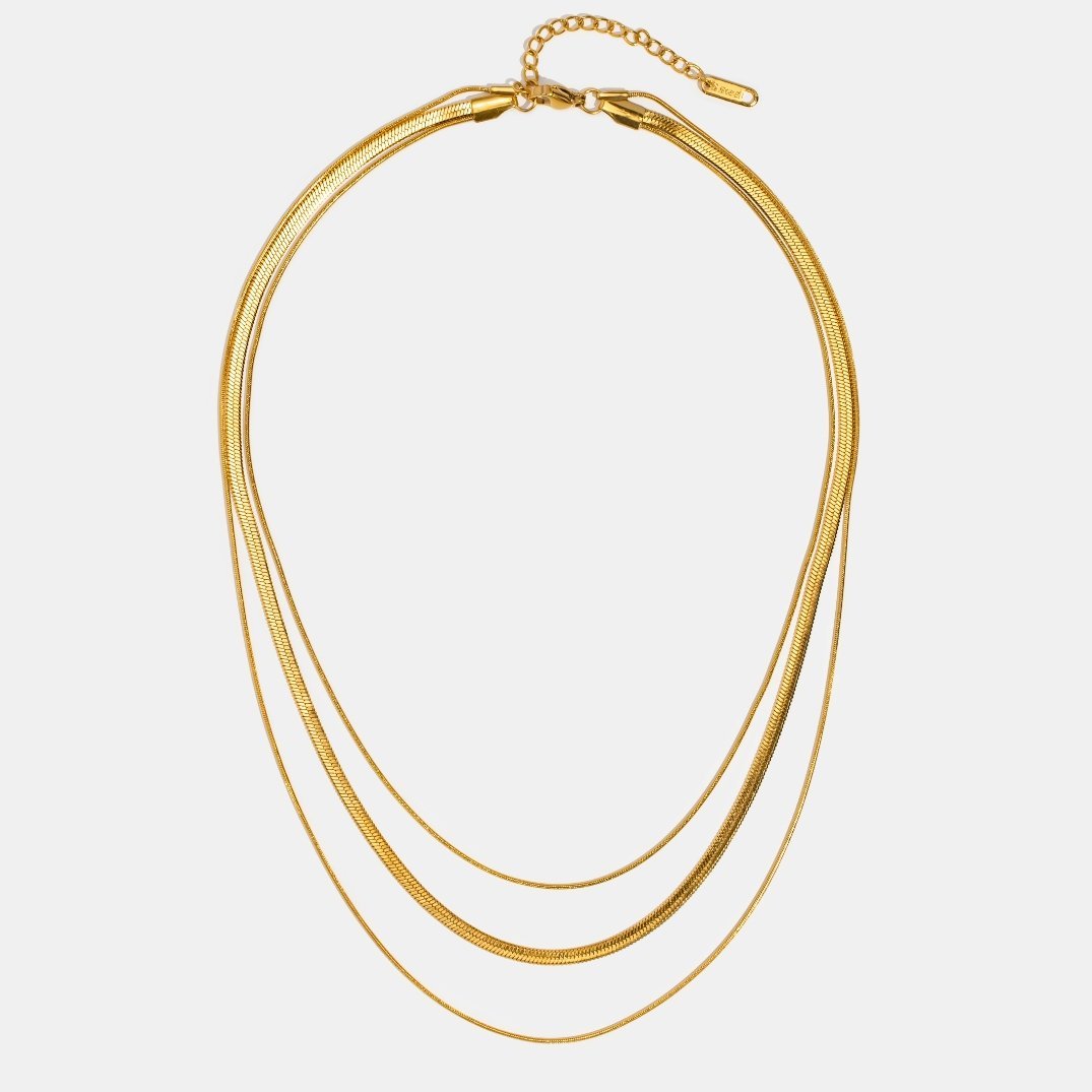 Colar de Corrente Multicamadas Dourado