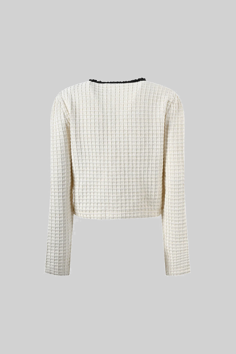 Conjunto Tweed Co-Ord com Detalhes Pretos - Ivoire