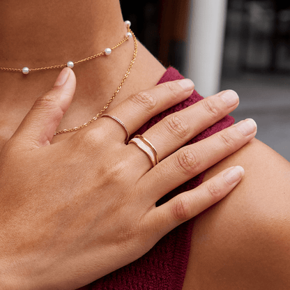 Anel Dourado Sahara em Camadas