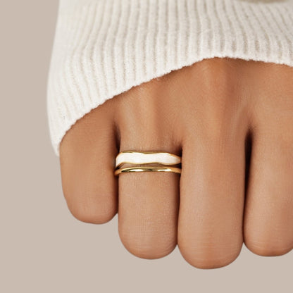 Anel Dourado Sahara em Camadas