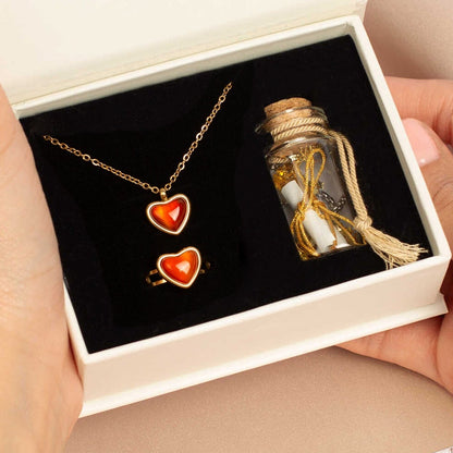 Colar Cornalina + Hoje Grátis Anel Cornalina 18K