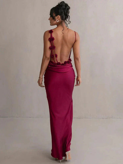 Nina™ | Vestido de festa luxuoso em seda com babados