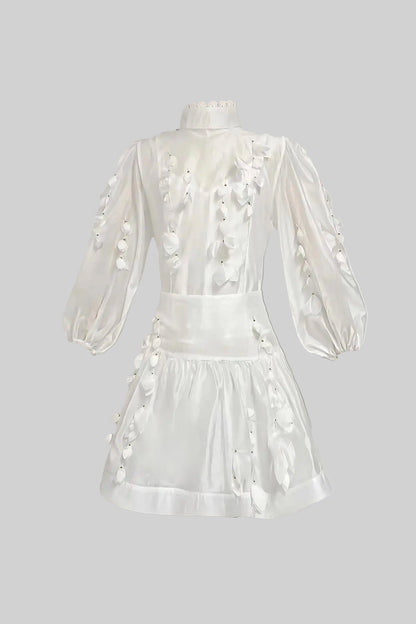 Co-Ord Floral Elegante com Acentos Delicados em Renda - Branco