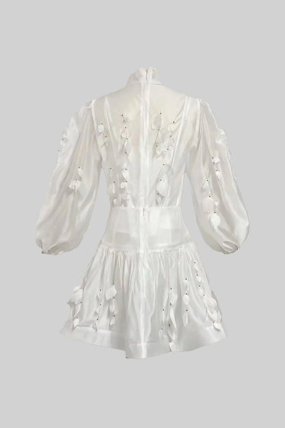 Co-Ord Floral Elegante com Acentos Delicados em Renda - Branco