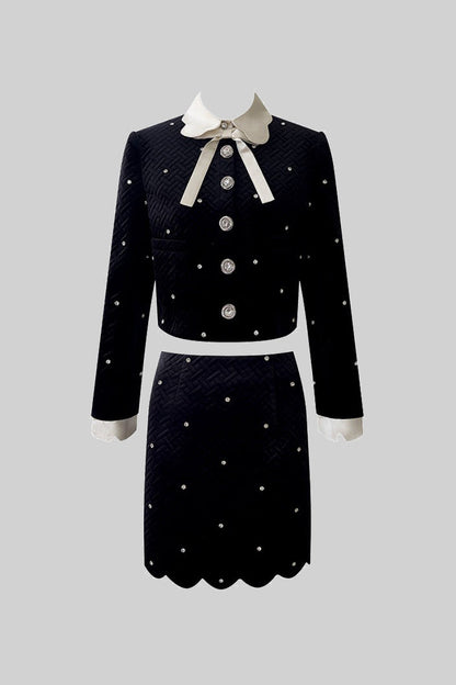 Conjunto de Joia de Veludo - Preto