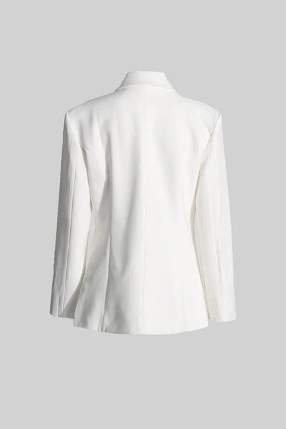 Blazer Estelar de Dupla Abotoadura - Branco