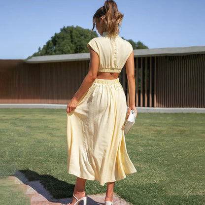 Celine | Vestido Plissado Gola Alta