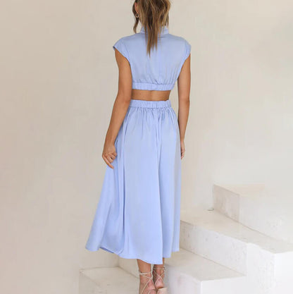 Celine | Vestido Plissado Gola Alta